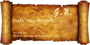 Gyöngy Mirkó névjegykártya